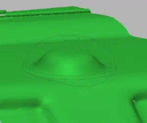 3D-model af kuppeloverflade i grøn farve