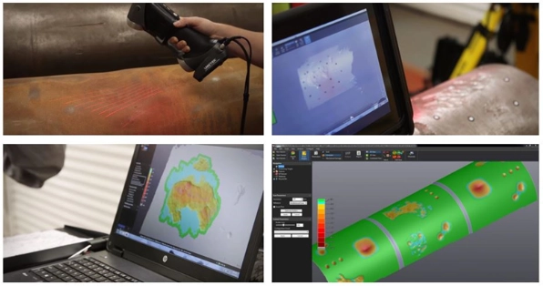 3D scanning og analyse af rørledningsoverflader.