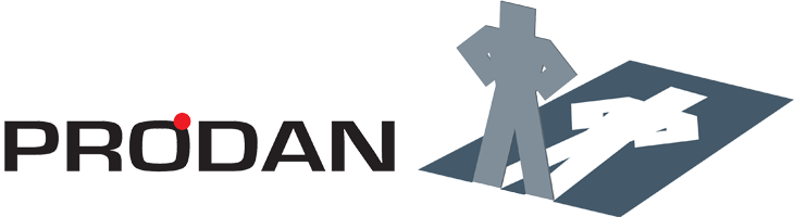 ProDan logo med figur og tekst
